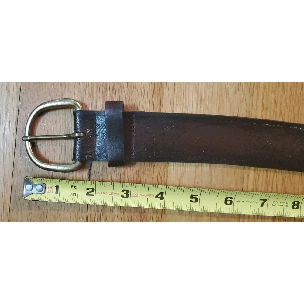 WRANGLER Brown Genuine‎ Leather Western Belt Mens Size 40/100